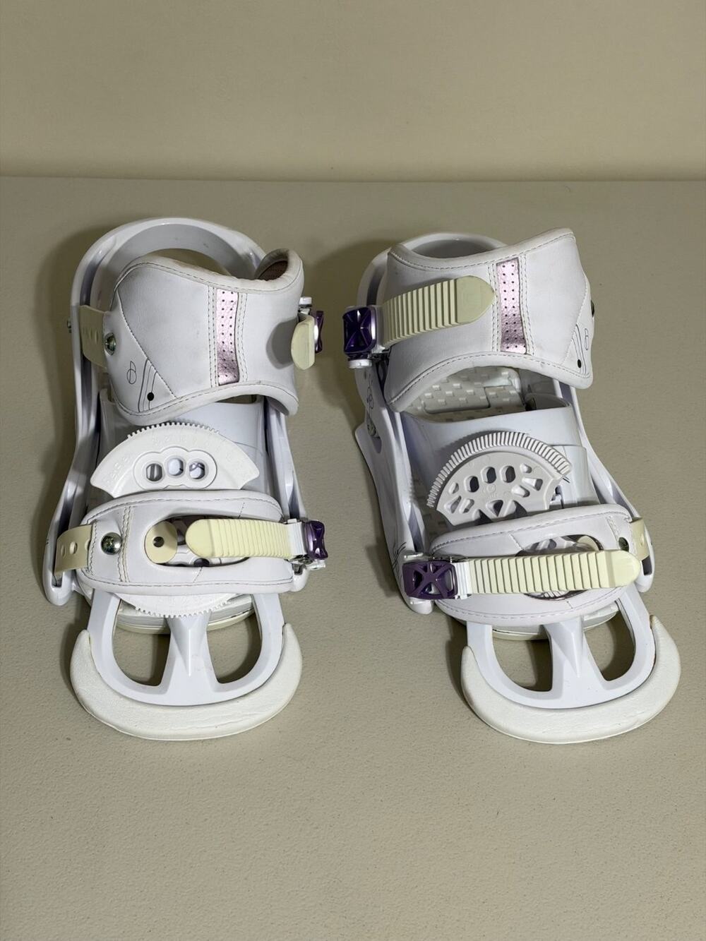 Burton Citizen Re:Flex Snowboard Bindings Womens Size M White Purple w/ Discs